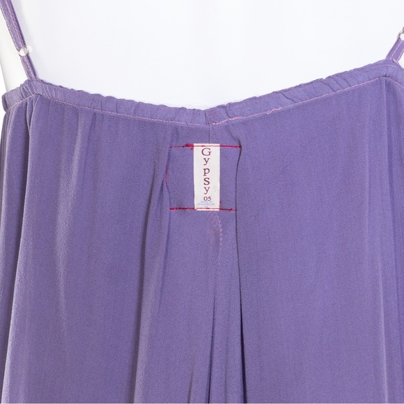 Gypsy 05 Revolve Dress Womens SM Maxi Plunge Boho Flowy Purple 100% Silk V-Neck - Picture 5 of 6